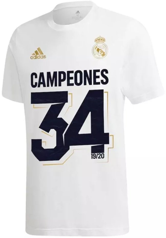 Camisa oficial Adidas Real Madrid 2020 2021 34 Campeones